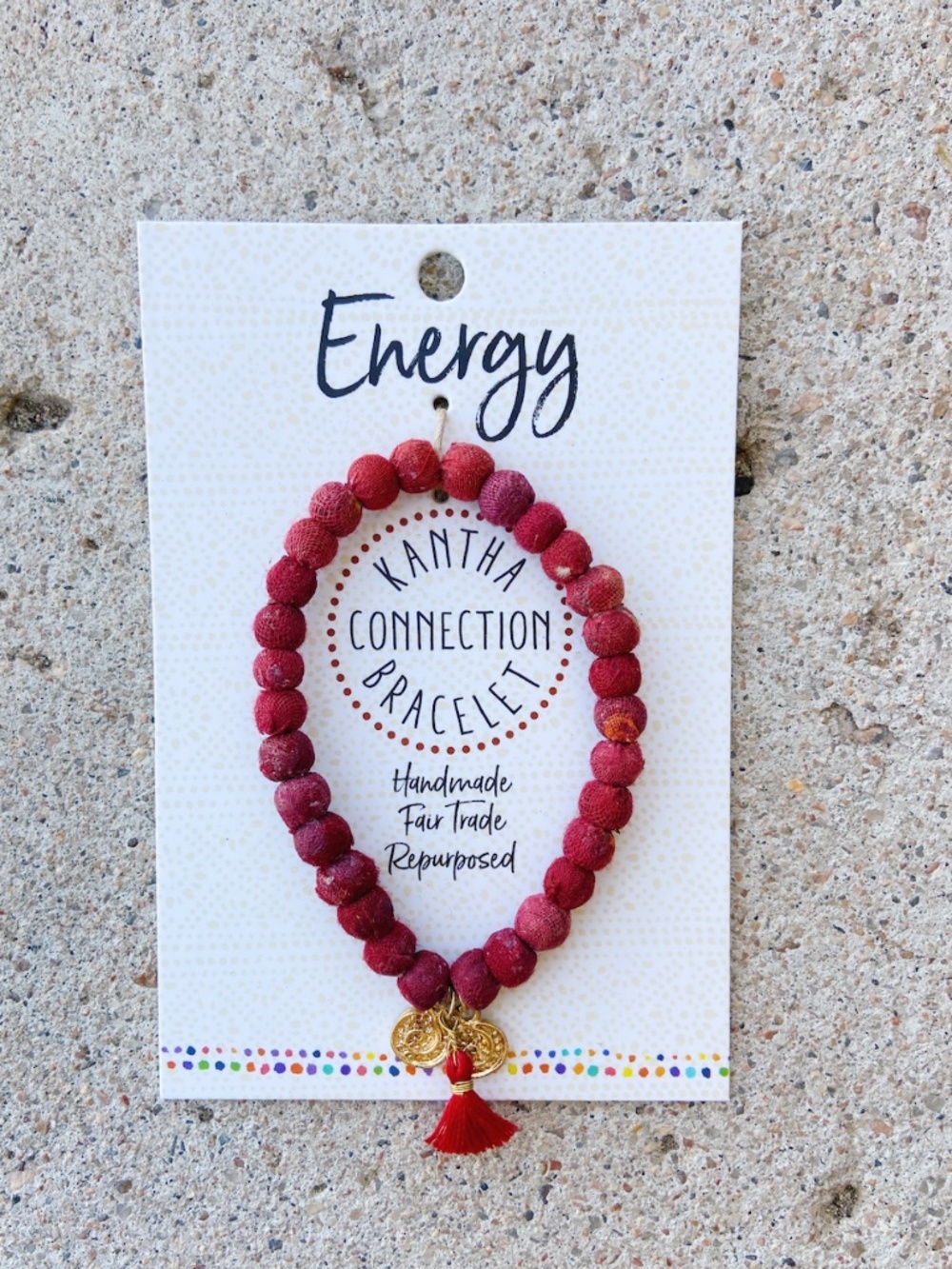World Finds Kantha Connection Red Energy Bracelet